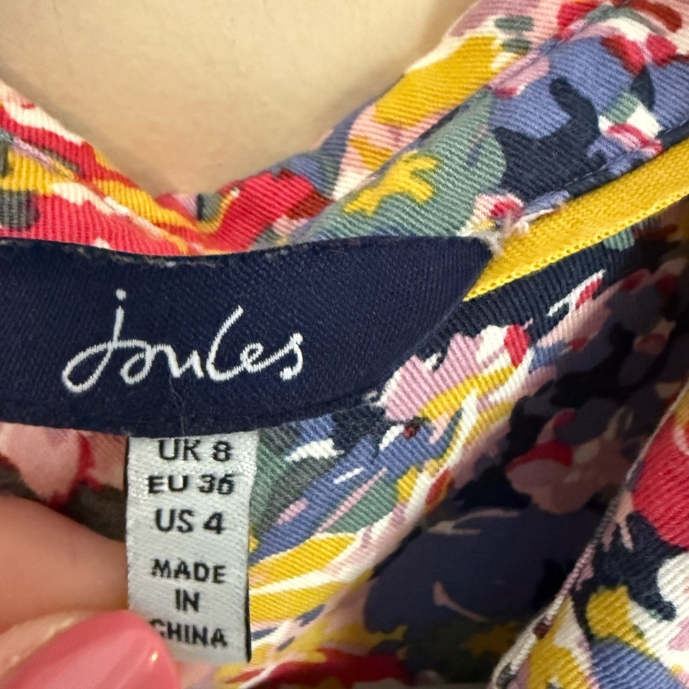 Joules Winslet long sleeve floral midi shirt dress size 4 - Picture 5 of 7
